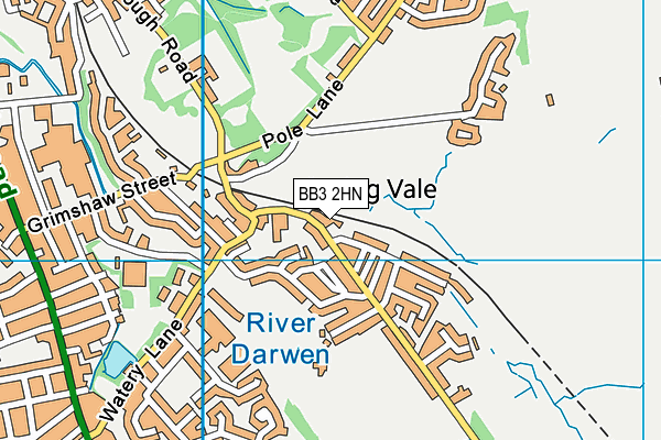 BB3 2HN map - OS VectorMap District (Ordnance Survey)