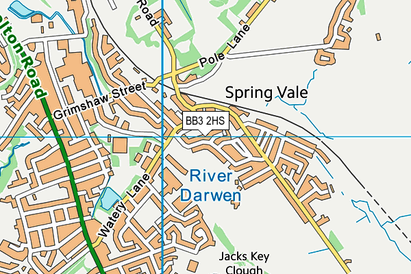 BB3 2HS map - OS VectorMap District (Ordnance Survey)