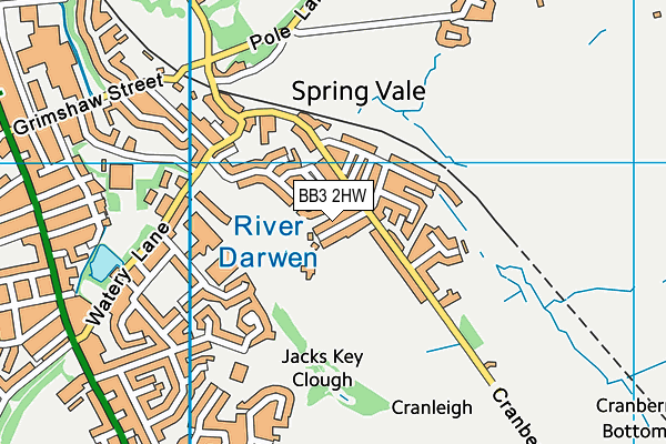 BB3 2HW map - OS VectorMap District (Ordnance Survey)