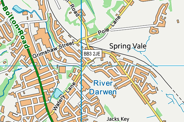 BB3 2JE map - OS VectorMap District (Ordnance Survey)