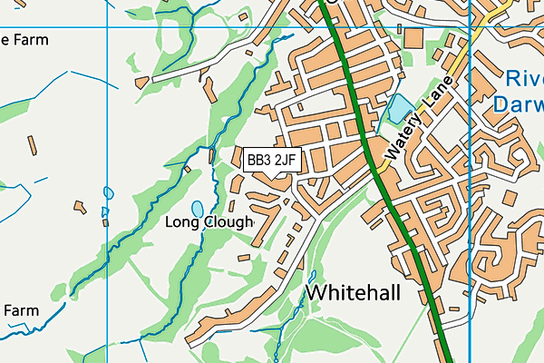 BB3 2JF map - OS VectorMap District (Ordnance Survey)