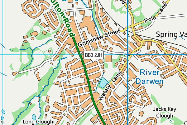 BB3 2JH map - OS VectorMap District (Ordnance Survey)