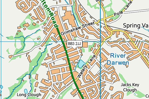 BB3 2JJ map - OS VectorMap District (Ordnance Survey)