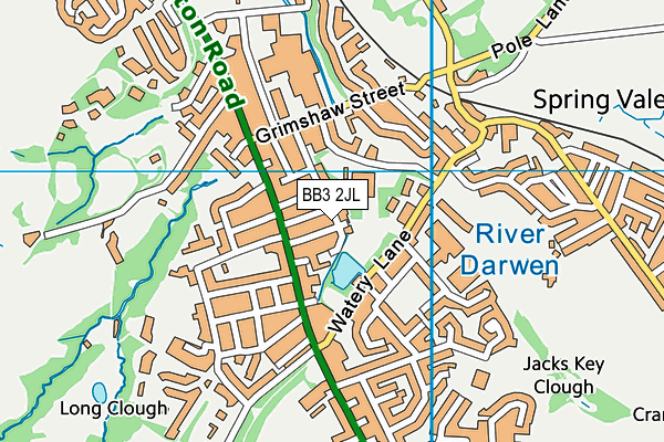 BB3 2JL map - OS VectorMap District (Ordnance Survey)