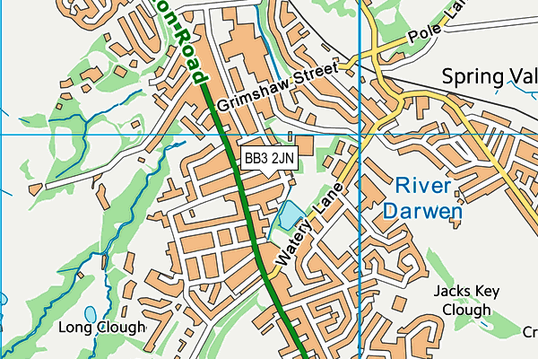 BB3 2JN map - OS VectorMap District (Ordnance Survey)