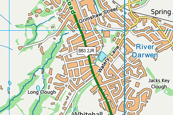 BB3 2JR map - OS VectorMap District (Ordnance Survey)