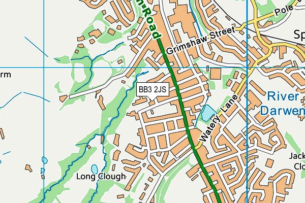 BB3 2JS map - OS VectorMap District (Ordnance Survey)