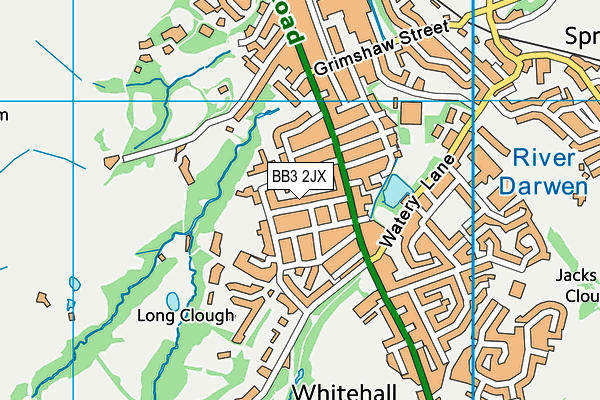 BB3 2JX map - OS VectorMap District (Ordnance Survey)