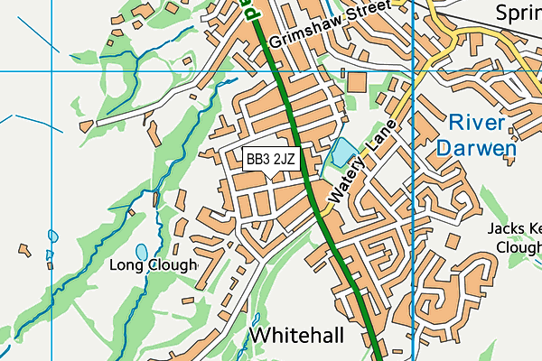 BB3 2JZ map - OS VectorMap District (Ordnance Survey)