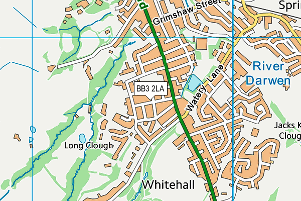 BB3 2LA map - OS VectorMap District (Ordnance Survey)