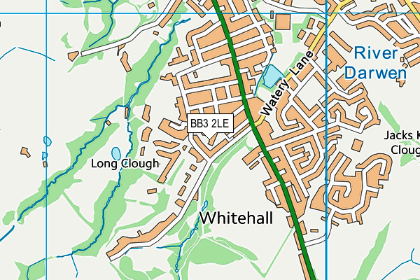 BB3 2LE map - OS VectorMap District (Ordnance Survey)