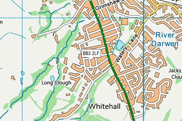 BB3 2LF map - OS VectorMap District (Ordnance Survey)