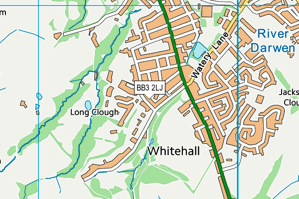 BB3 2LJ map - OS VectorMap District (Ordnance Survey)