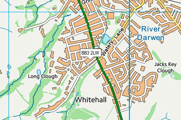 BB3 2LW map - OS VectorMap District (Ordnance Survey)