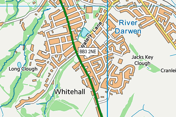 BB3 2NE map - OS VectorMap District (Ordnance Survey)