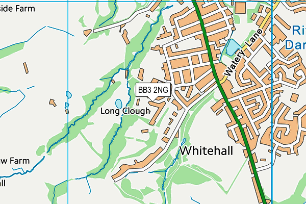 BB3 2NG map - OS VectorMap District (Ordnance Survey)