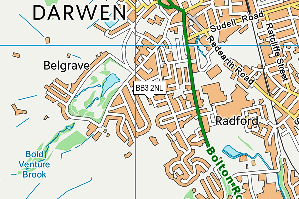 BB3 2NL map - OS VectorMap District (Ordnance Survey)