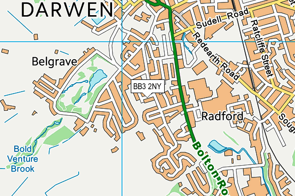 BB3 2NY map - OS VectorMap District (Ordnance Survey)