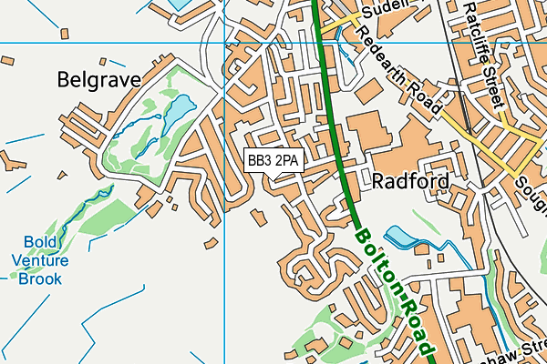 BB3 2PA map - OS VectorMap District (Ordnance Survey)