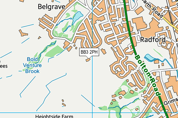 BB3 2PH map - OS VectorMap District (Ordnance Survey)