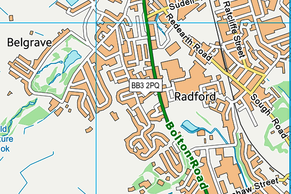 BB3 2PQ map - OS VectorMap District (Ordnance Survey)