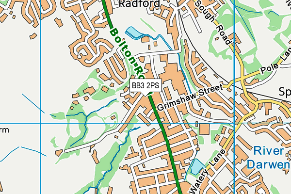 BB3 2PS map - OS VectorMap District (Ordnance Survey)