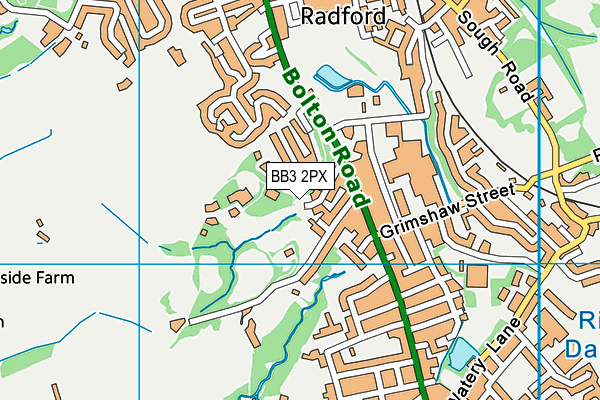 BB3 2PX map - OS VectorMap District (Ordnance Survey)