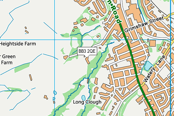 BB3 2QE map - OS VectorMap District (Ordnance Survey)