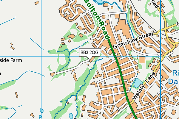BB3 2QG map - OS VectorMap District (Ordnance Survey)
