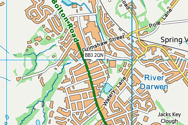 BB3 2QN map - OS VectorMap District (Ordnance Survey)