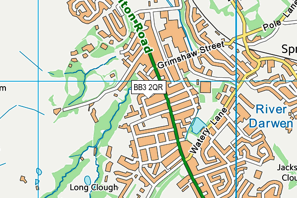 BB3 2QR map - OS VectorMap District (Ordnance Survey)
