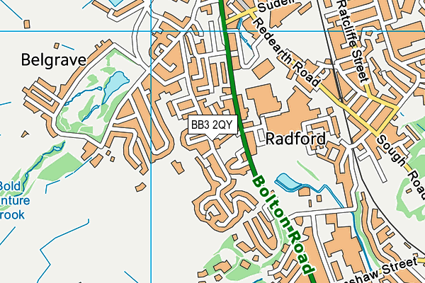 BB3 2QY map - OS VectorMap District (Ordnance Survey)