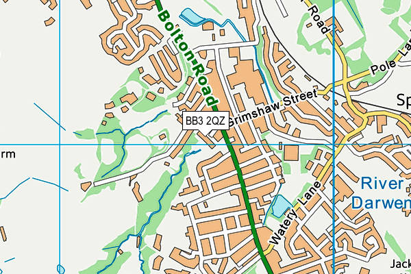 BB3 2QZ map - OS VectorMap District (Ordnance Survey)