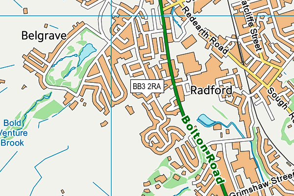 BB3 2RA map - OS VectorMap District (Ordnance Survey)