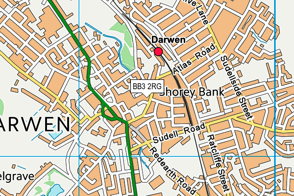 BB3 2RG map - OS VectorMap District (Ordnance Survey)