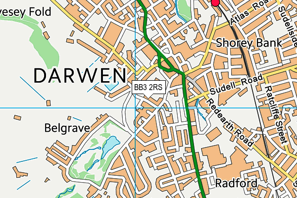 BB3 2RS map - OS VectorMap District (Ordnance Survey)