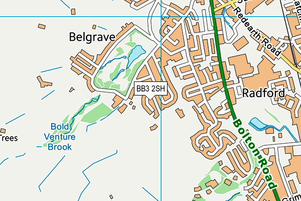 BB3 2SH map - OS VectorMap District (Ordnance Survey)