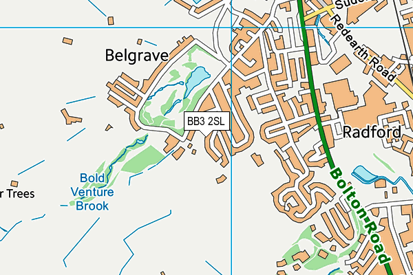 BB3 2SL map - OS VectorMap District (Ordnance Survey)