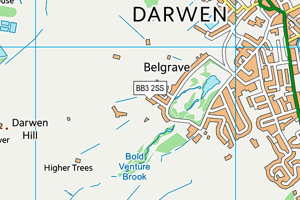 BB3 2SS map - OS VectorMap District (Ordnance Survey)