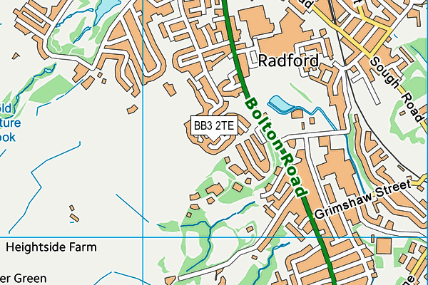 BB3 2TE map - OS VectorMap District (Ordnance Survey)