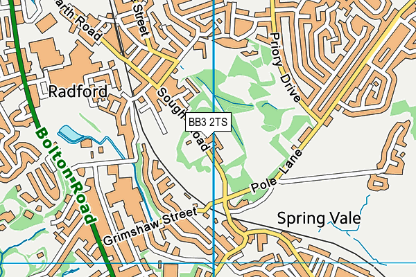 BB3 2TS map - OS VectorMap District (Ordnance Survey)