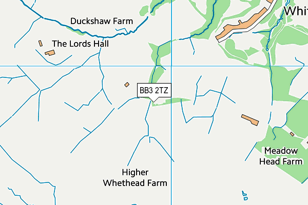 BB3 2TZ map - OS VectorMap District (Ordnance Survey)