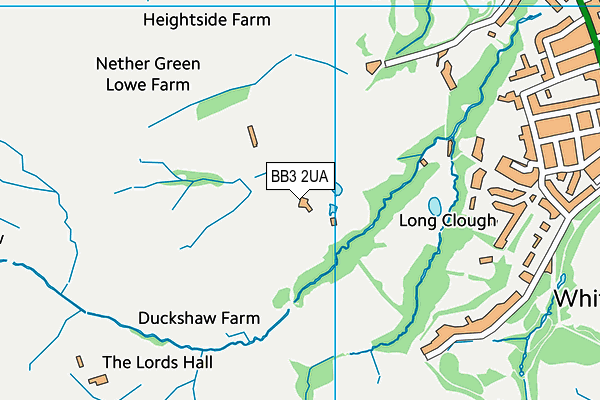 BB3 2UA map - OS VectorMap District (Ordnance Survey)