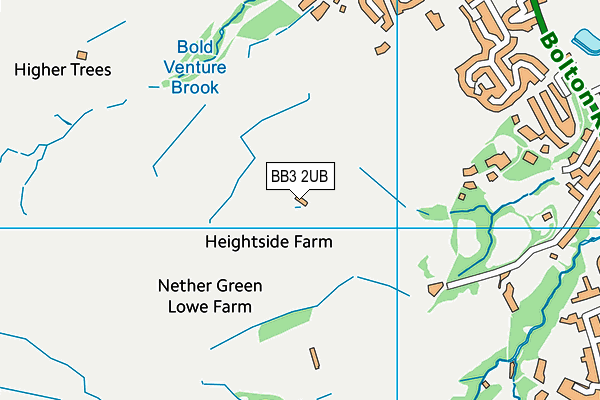 BB3 2UB map - OS VectorMap District (Ordnance Survey)