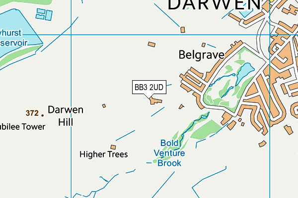 BB3 2UD map - OS VectorMap District (Ordnance Survey)