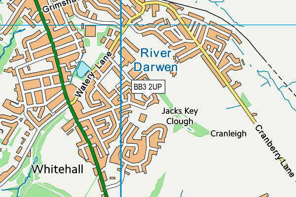 BB3 2UP map - OS VectorMap District (Ordnance Survey)