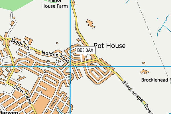 BB3 3AX map - OS VectorMap District (Ordnance Survey)