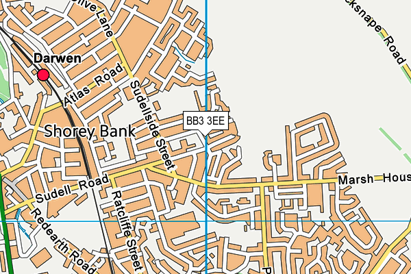 BB3 3EE map - OS VectorMap District (Ordnance Survey)