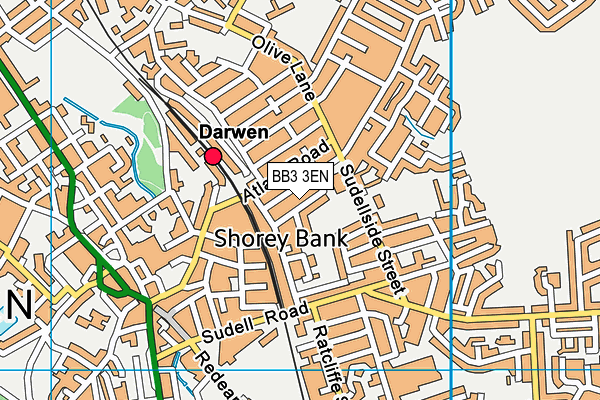 BB3 3EN map - OS VectorMap District (Ordnance Survey)