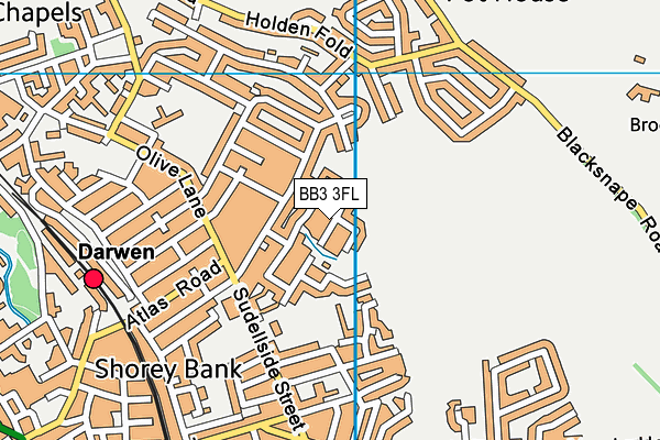 BB3 3FL map - OS VectorMap District (Ordnance Survey)
